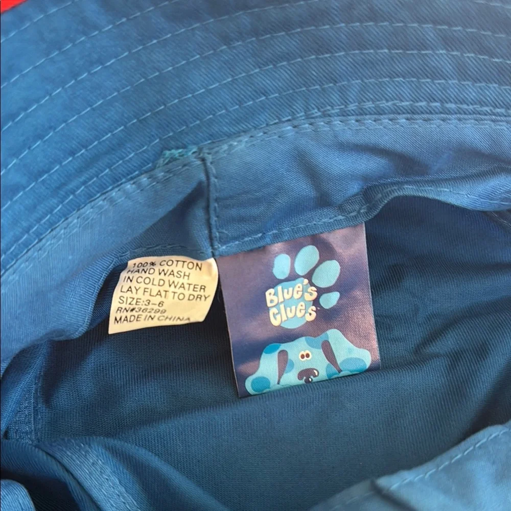 NWT Vintage Blue’s Clues Kids' Blue and Red Bucket Hat Size 3-6 See Measurements